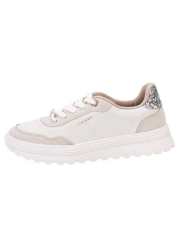 Moleca - Tênis Feminino Casual Moleca 5809105 - Branco/Bege 2