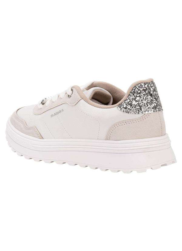 Moleca - Tênis Feminino Casual Moleca 5809105 - Branco/Bege 3