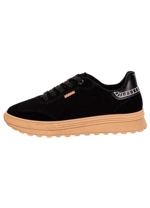 Moleca - Tênis Feminino Casual Moleca 5809106 - Preto/Camurça 2