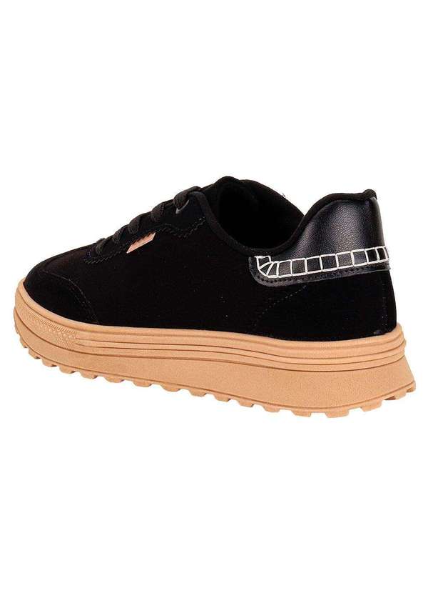 Moleca - Tênis Feminino Casual Moleca 5809106 - Preto/Camurça 3