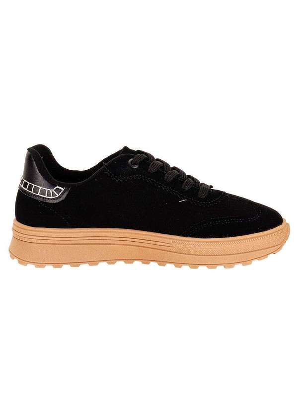Moleca - Tênis Feminino Casual Moleca 5809106 - Preto/Camurça 5