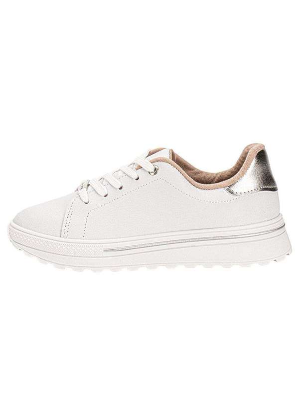 Moleca - Tênis Feminino Casual Moleca 5809210 - Branco/Prata 2