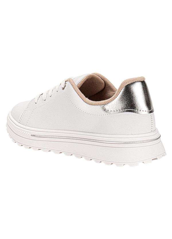 Moleca - Tênis Feminino Casual Moleca 5809210 - Branco/Prata 3