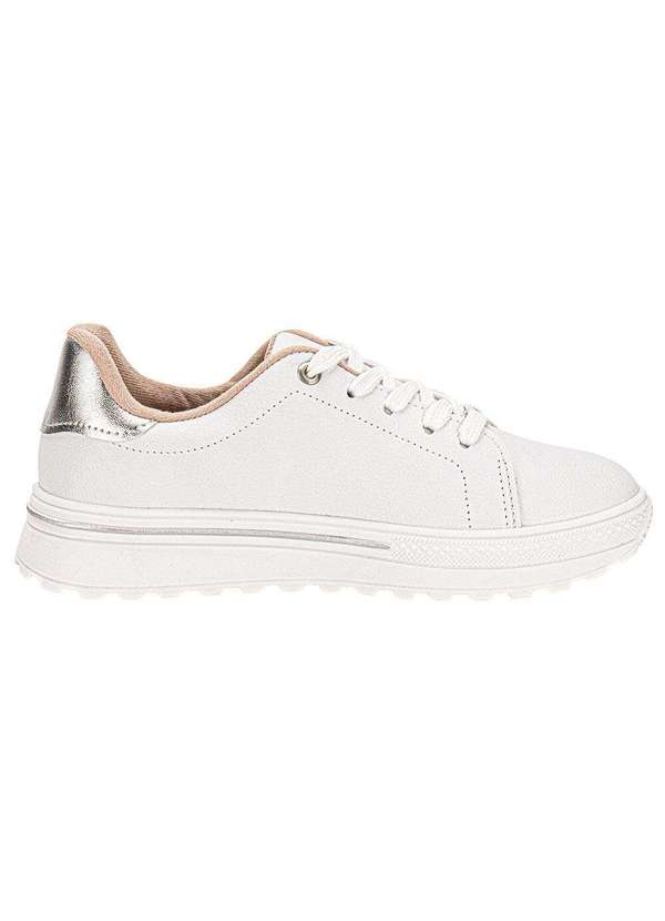 Moleca - Tênis Feminino Casual Moleca 5809210 - Branco/Prata 5