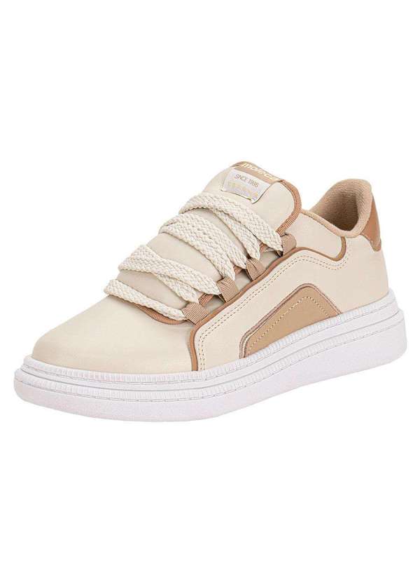 Moleca - Tênis Feminino Casual Moleca 5816105 - Marfim