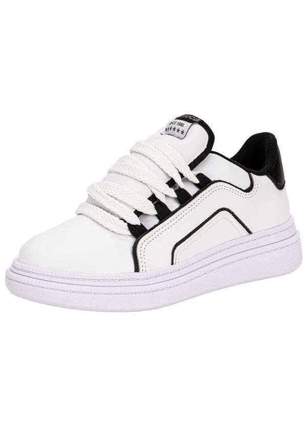 Moleca - Tênis Feminino Casual Moleca 5816105 - Branco/Preto