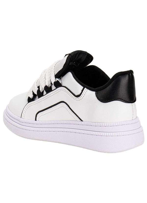 Moleca - Tênis Feminino Casual Moleca 5816105 - Branco/Preto 3
