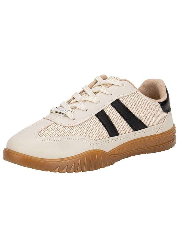 Moleca - Tênis Feminino Casual Moleca 5817104 - Bege/Preto