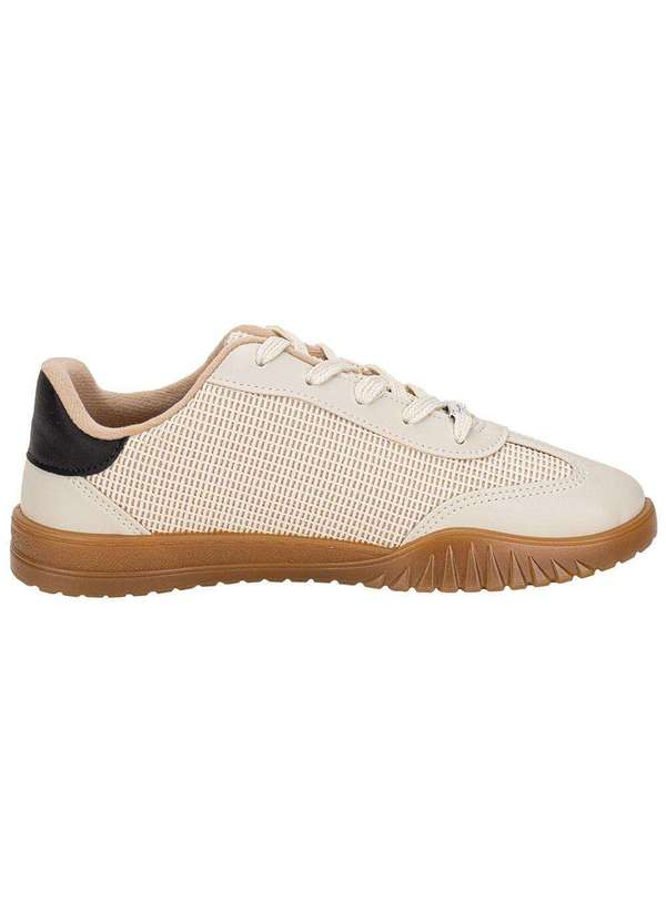 Moleca - Tênis Feminino Casual Moleca 5817104 - Bege/Preto 5