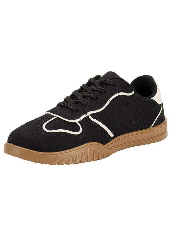 Moleca - Tênis Feminino Casual Moleca 5817108 - Preto/Camurça 1