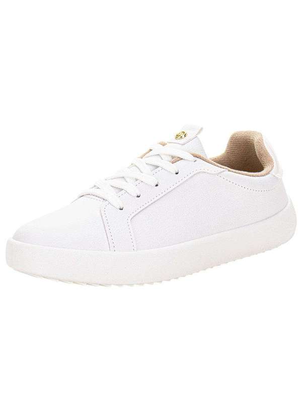 Moleca - Tênis Feminino Casual Moleca 5830101 - Branco/Bege