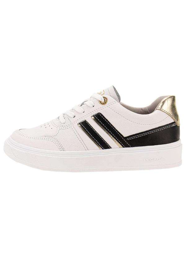 Pegada - Tênis Feminino Casual Pegada 211302 - Branco/Preto 2