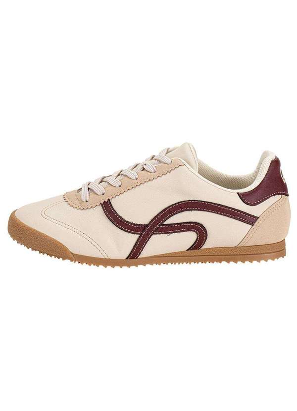 Piccadilly - Tênis Feminino Casual Piccadilly 906001 - Bege/Vermelho 2