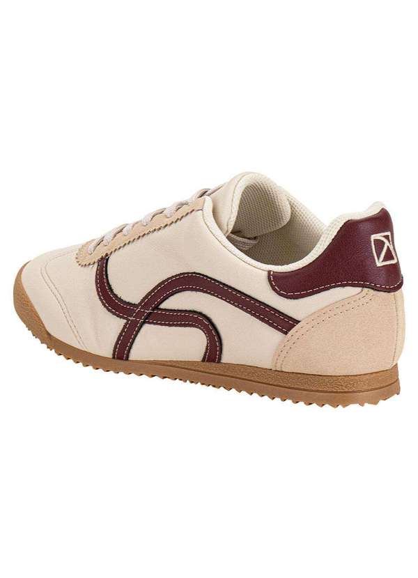 Piccadilly - Tênis Feminino Casual Piccadilly 906001 - Bege/Vermelho 3
