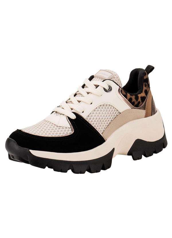 Via Marte - Tênis Feminino Casual Via Marte 022007 - Preto/Bege