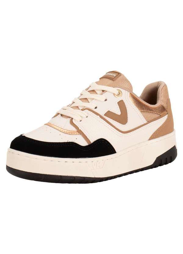 Via Marte - Tênis Feminino Casual Via Marte 042004 - Bege/Preto