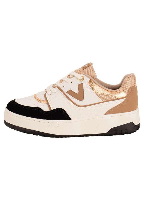 Via Marte - Tênis Feminino Casual Via Marte 042004 - Bege/Preto 2