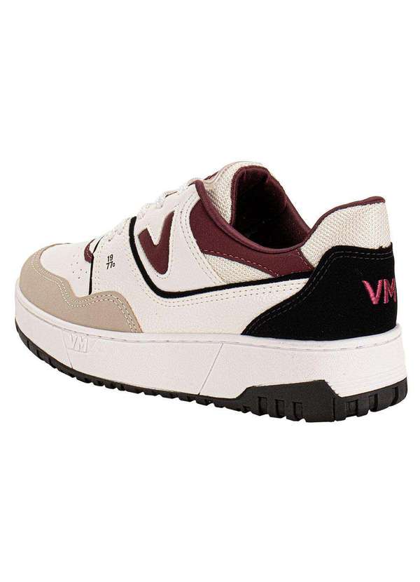 Via Marte - Tênis Feminino Casual Via Marte 042025 - Bege/Vermelho 3