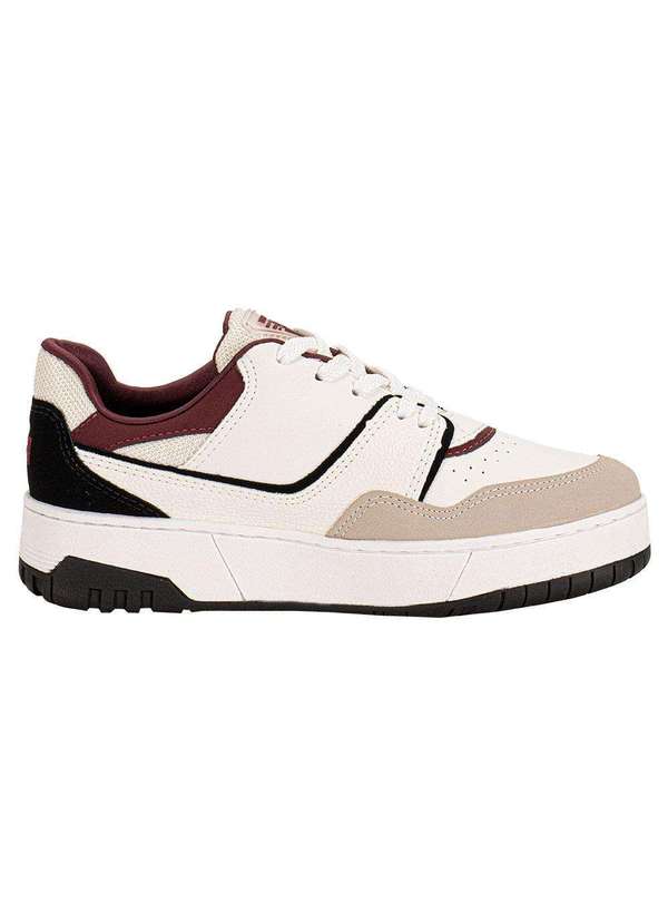 Via Marte - Tênis Feminino Casual Via Marte 042025 - Bege/Vermelho 5
