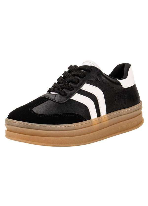 Via Marte - Tênis Feminino Casual Via Marte 156001 - Preto/Branco