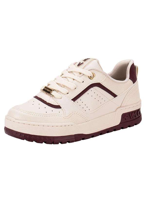 Via Marte - Tênis Feminino Casual Via Marte 208004 - Bege/Vermelho