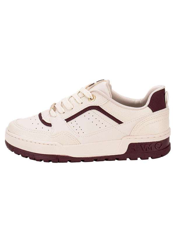 Via Marte - Tênis Feminino Casual Via Marte 208004 - Bege/Vermelho 2