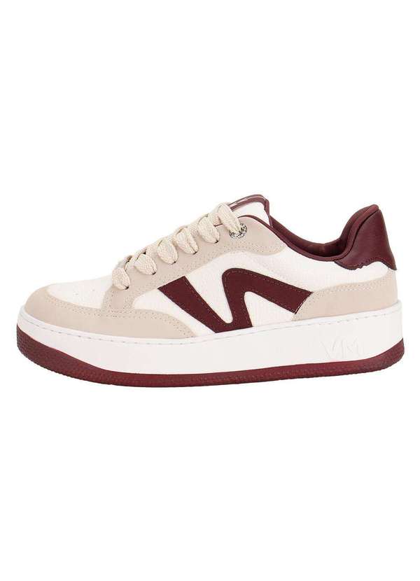 Via Marte - Tênis Feminino Casual Via Marte 209001 - Bege/Vermelho 2