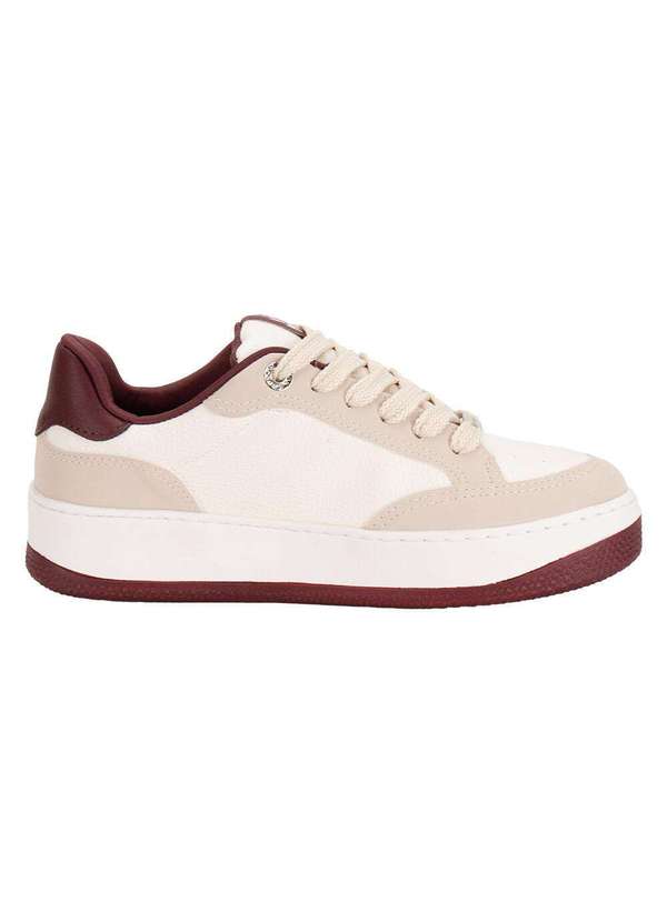Via Marte - Tênis Feminino Casual Via Marte 209001 - Bege/Vermelho 4