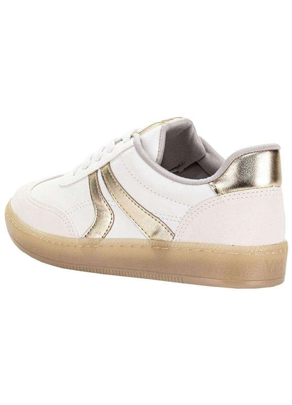 Via Marte - Tênis Feminino Casual Via Marte 213012 Branco/Dourado 3