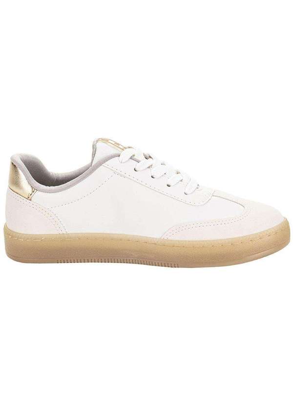 Via Marte - Tênis Feminino Casual Via Marte 213012 Branco/Dourado 5