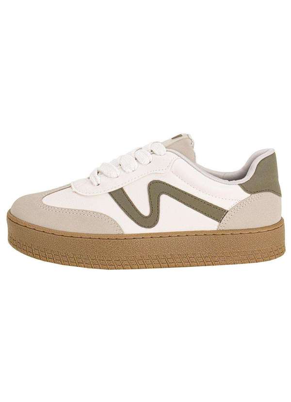 Via Marte - Tênis Feminino Casual Via Marte 216003 - Branco/Verde 2