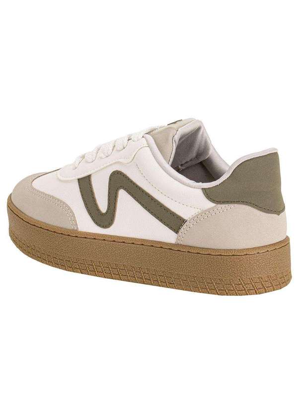 Via Marte - Tênis Feminino Casual Via Marte 216003 - Branco/Verde 3