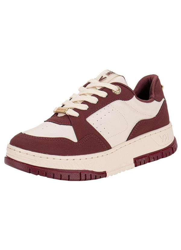 Via Marte - Tênis Feminino Casual Via Marte 219002 - Bege/Vermelho