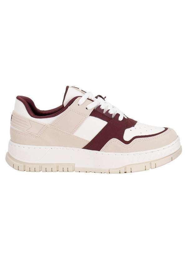 Via Marte - Tênis Feminino Casual Via Marte 219003 Bege/Vermelho 4