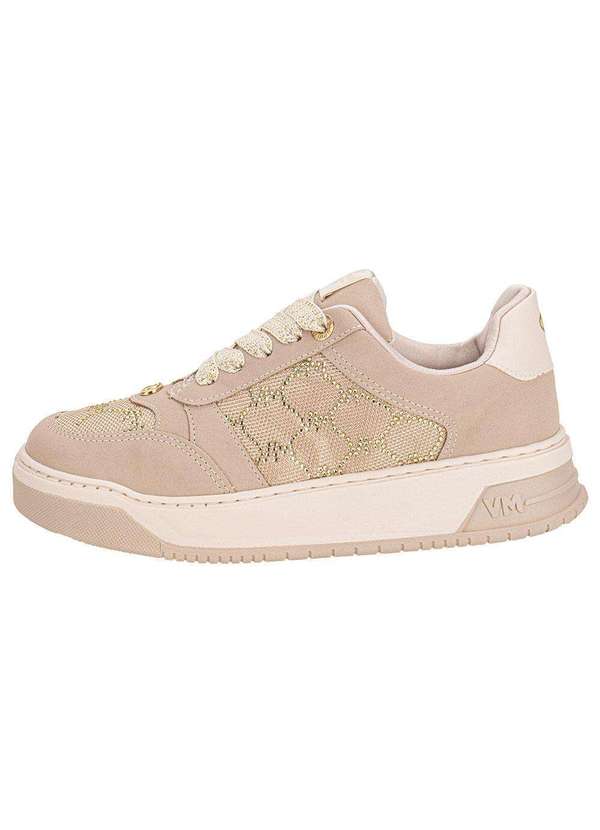 Via Marte - Tênis Feminino Casual Via Marte 220001 - Bege/Dourado 2