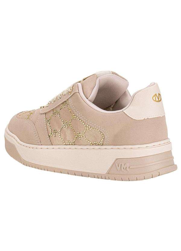 Via Marte - Tênis Feminino Casual Via Marte 220001 - Bege/Dourado 3