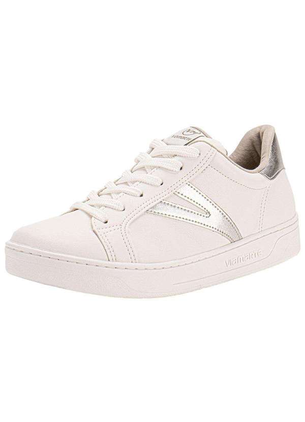 Via Marte - Tênis Feminino Casual Via Marte - 221306 - Branco/Prata