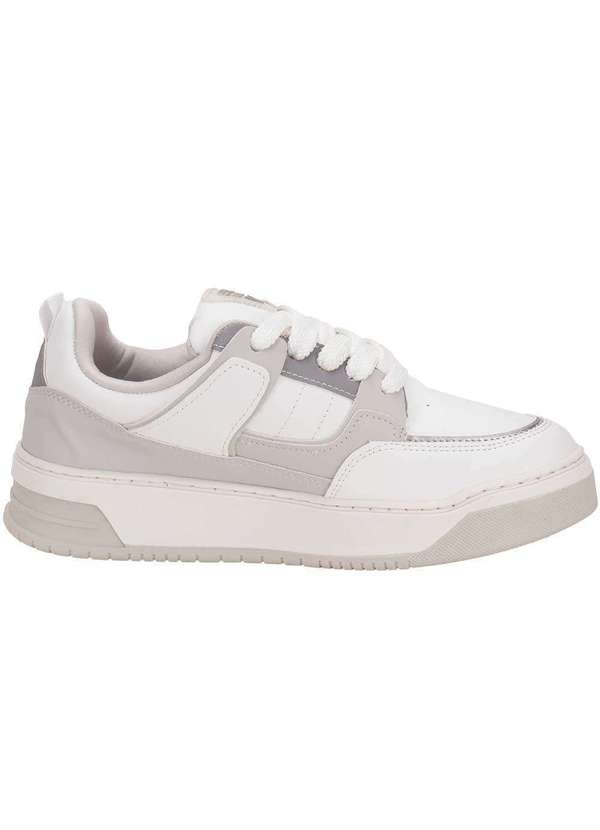 Via Marte - Tênis Feminino Casual Via Marte 232006 Branco/Cinza 4