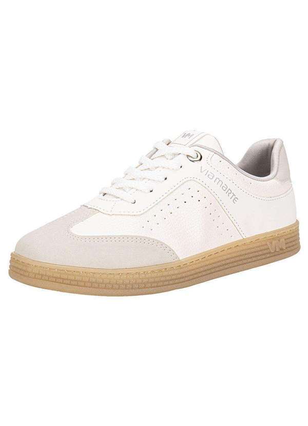 Via Marte - Tênis Feminino Casual Via Marte 277001 - Branco/Cinza