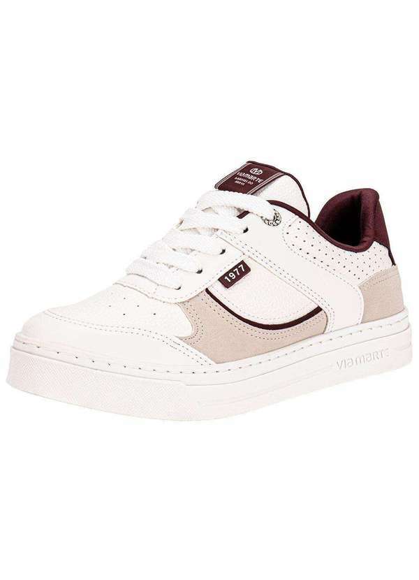 Via Marte - Tênis Feminino Casual Via Marte 281004 Branco/Vermelho