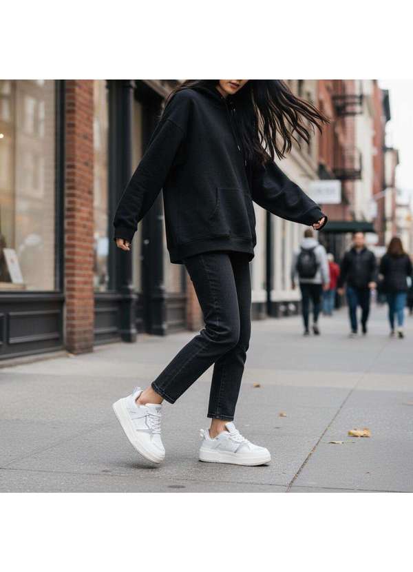 Via Marte - Tênis Feminino Casual Via Marte 304001 Branco/Cinza 2