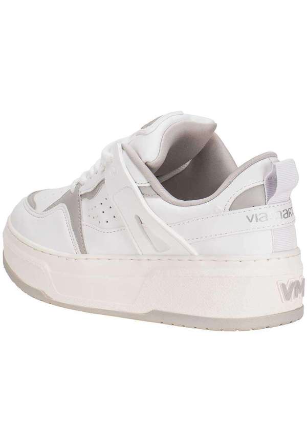 Via Marte - Tênis Feminino Casual Via Marte 304001 Branco/Cinza 3