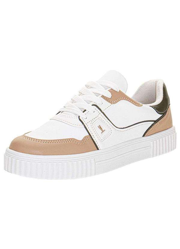 Vizzano - Tênis Feminino Casual Vizzano 1307108 - Branco/Bege 1
