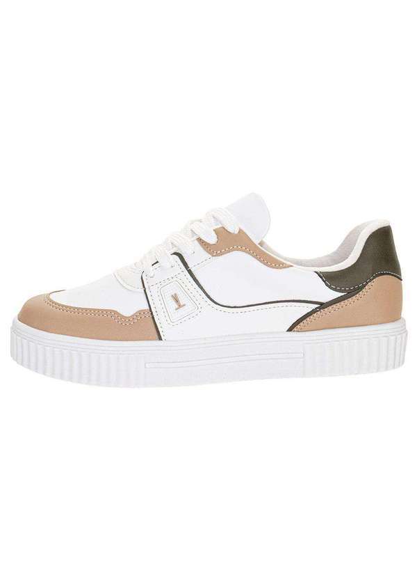 Vizzano - Tênis Feminino Casual Vizzano 1307108 - Branco/Bege 2