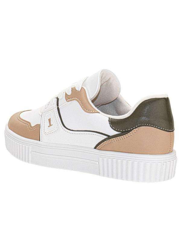 Vizzano - Tênis Feminino Casual Vizzano 1307108 - Branco/Bege 3