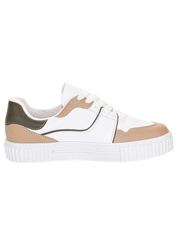 Vizzano - Tênis Feminino Casual Vizzano 1307108 - Branco/Bege 5