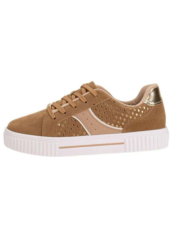 Vizzano - Tênis Feminino Casual Vizzano 1307215 - Bege/Ouro 2