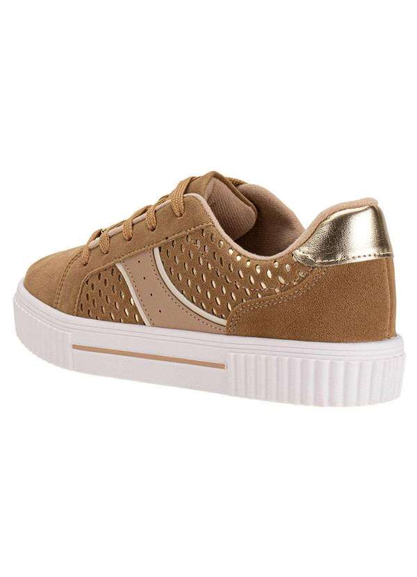 Vizzano - Tênis Feminino Casual Vizzano 1307215 - Bege/Ouro 3