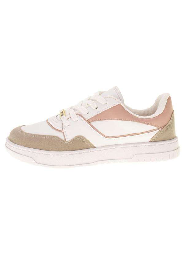 Tênis Feminino Casual Vizzano 1419105 Branco/Rosa Clovis Calcados
