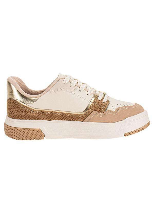 Vizzano - Tênis Feminino Casual Vizzano 1455102 - Bege/Dourado 5